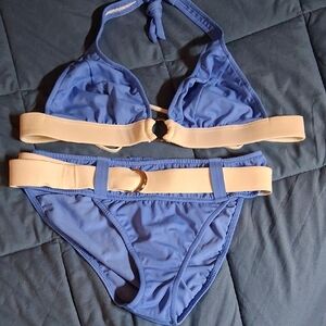 VENUS Blue and Cream Bikini Set